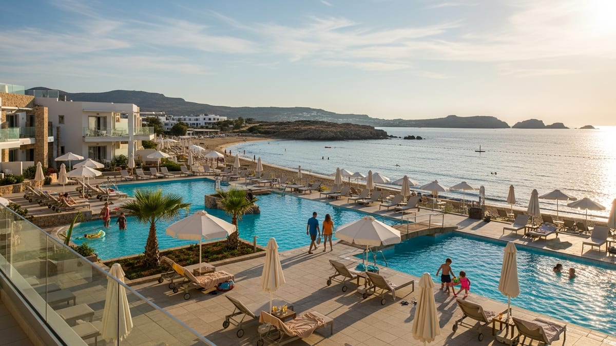 beachfront resort in Rhodes, Greece