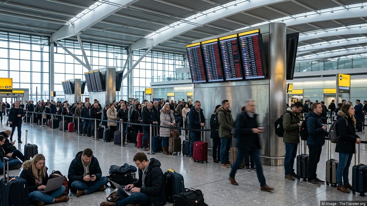 London Flights Disrupted as Over 90 Services Cancelled