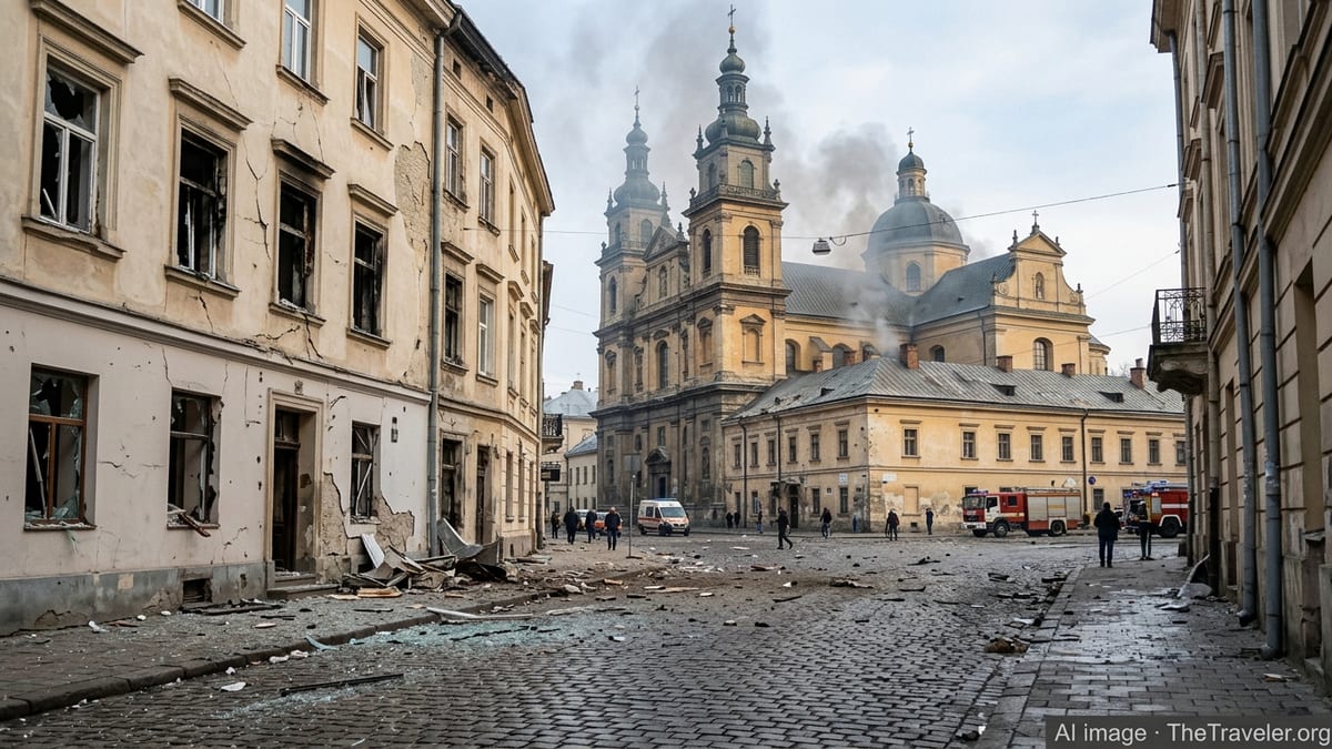 UNESCO Lviv site scarred in latest Russian drone strike