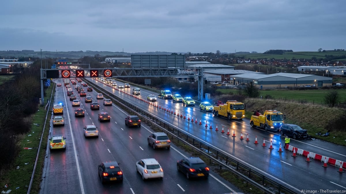 M62 Collision Near Manchester Triggers Lane Closures and Delays