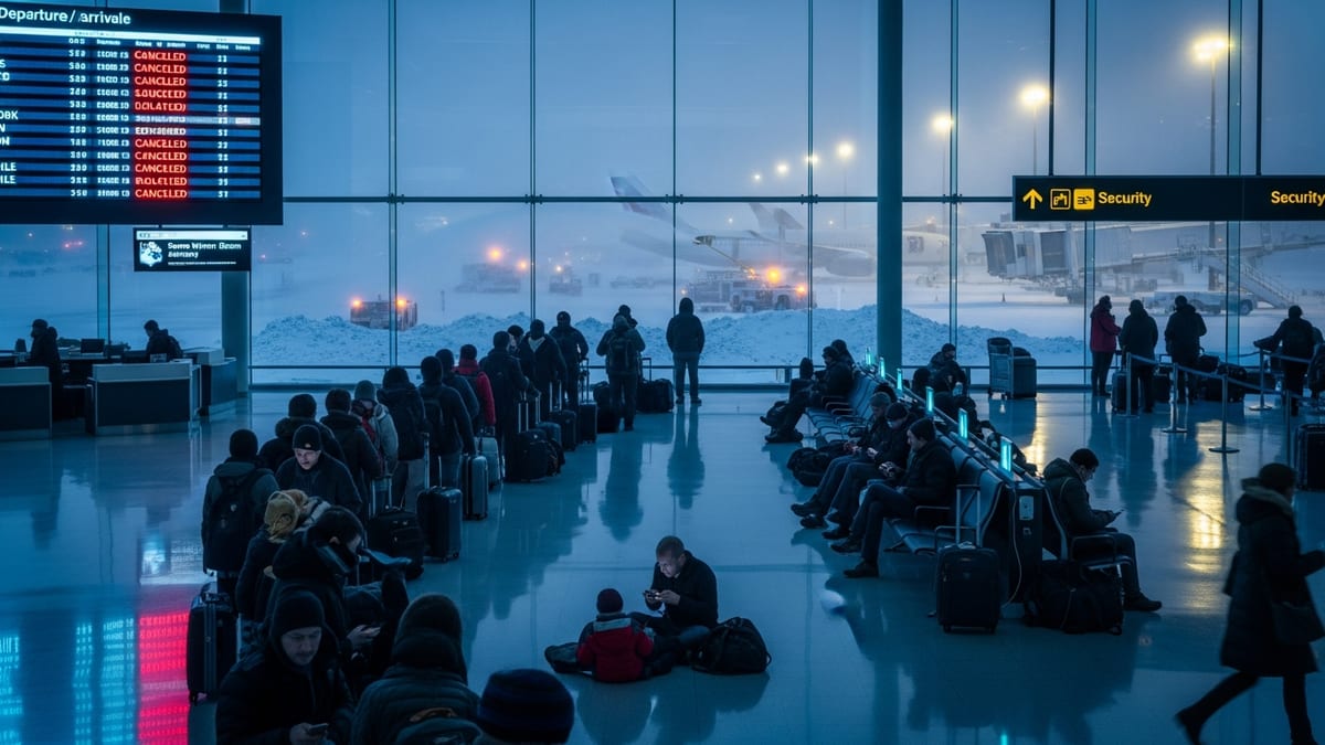 Winter Storm Fern Triggers 1,300 Flight Cancellations and Travel Chaos Across 40 States