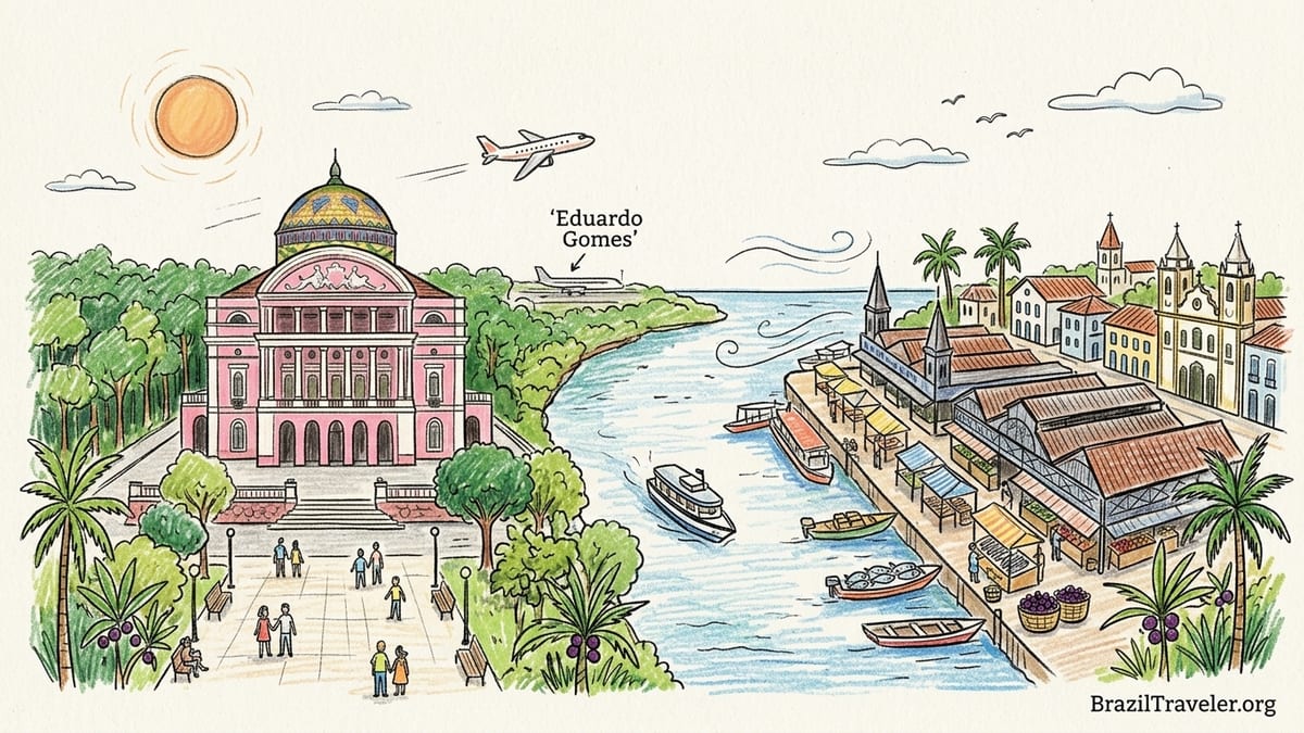Teatro Amazonas in Manaus and Ver-o-Peso market in Belém, two contrasting Amazon gateway cities