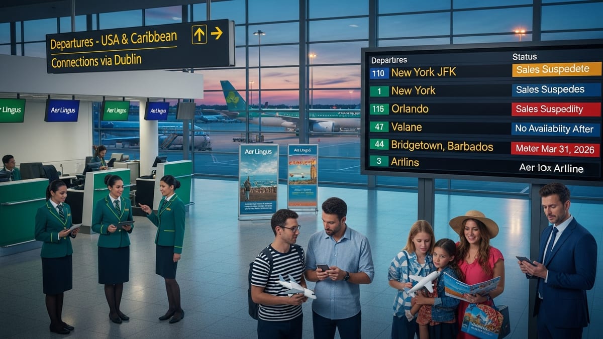 Aer Lingus Halts Manchester–US and Barbados Ticket Sales from Spring 2026