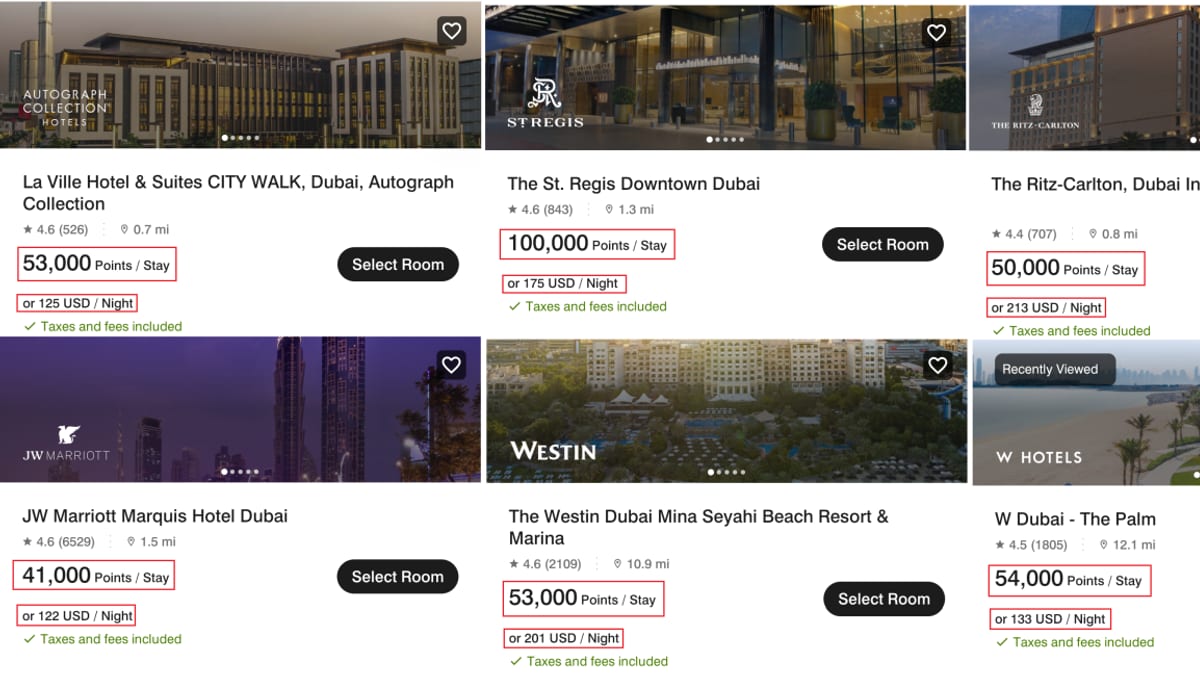 Marriott Bonvoy Values Slide in Dubai to 0.36 Cents