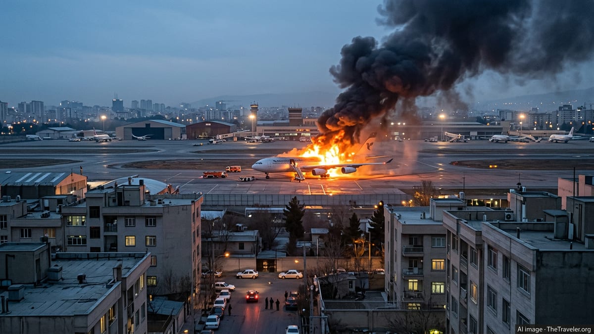 Mehrabad Airport in Flames as U.S.-Israel Strikes Rock Tehran