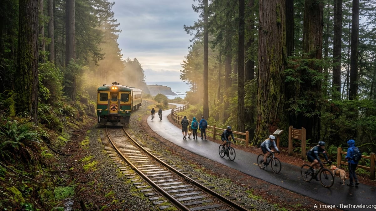Mendocino Railway Pitches Rail-and-Trail Vision on California Coast