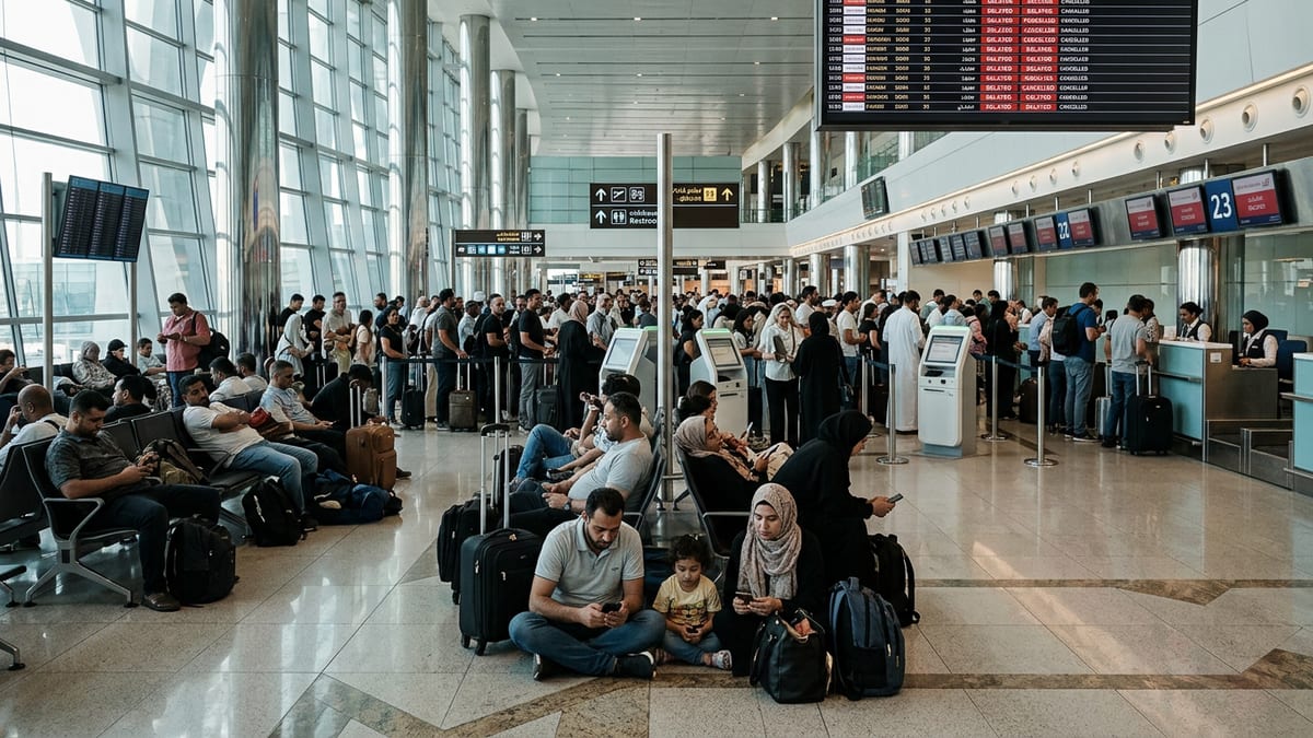 Mass Flight Chaos Strands Thousands Across the Middle East