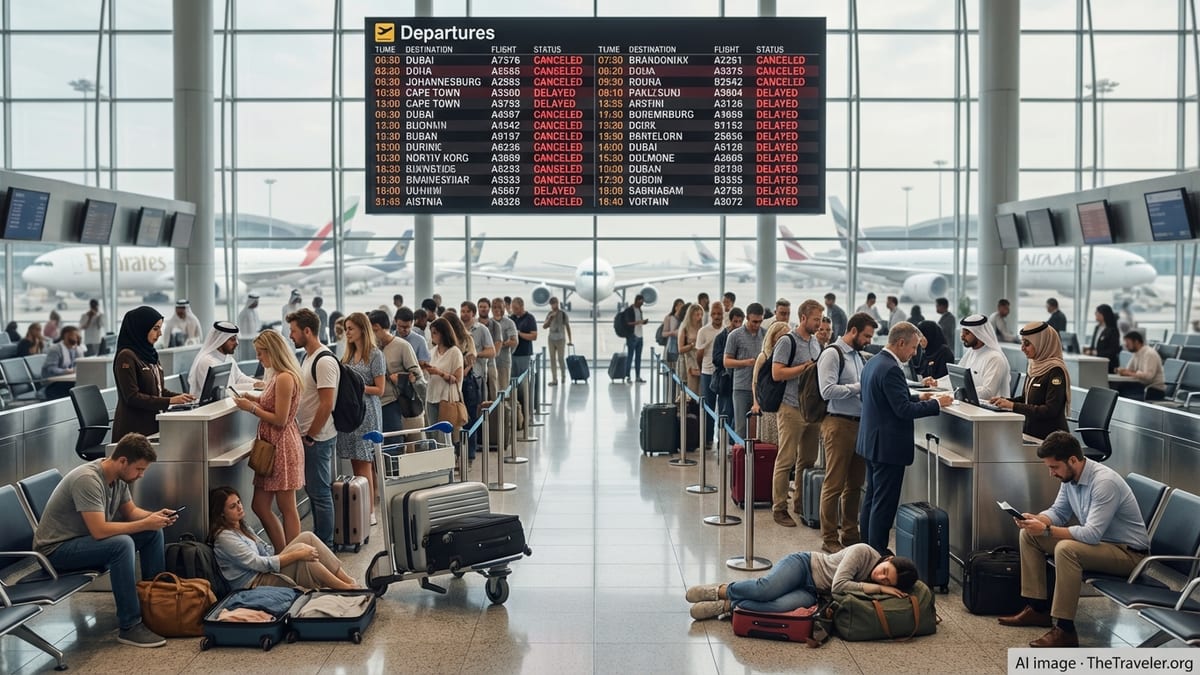 Middle East Airspace Closures Snarl Key Links via Dubai and Doha