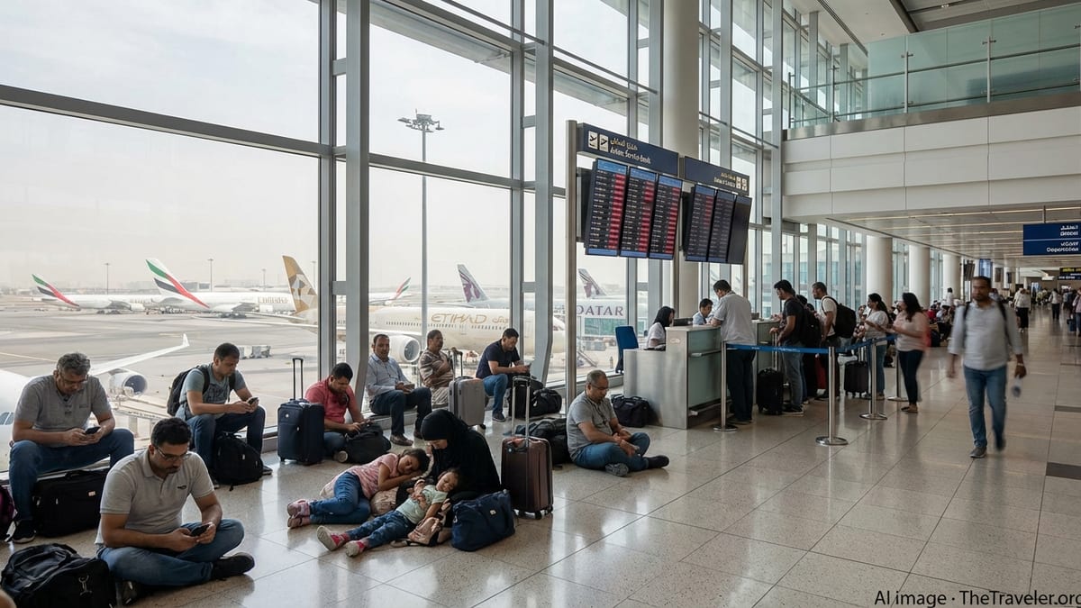 Middle East Air Chaos Strands Thousands as Flights Halted