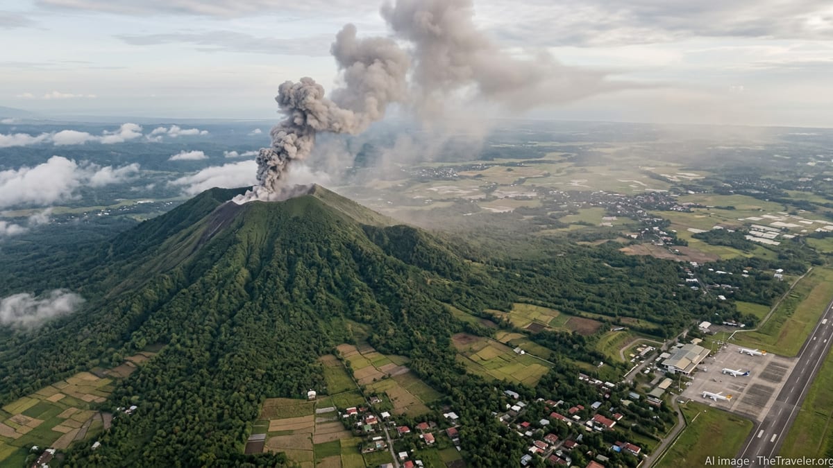 Mount Kanlaon’s 5 km Ash Plume Jolts Negros, Hits Flights