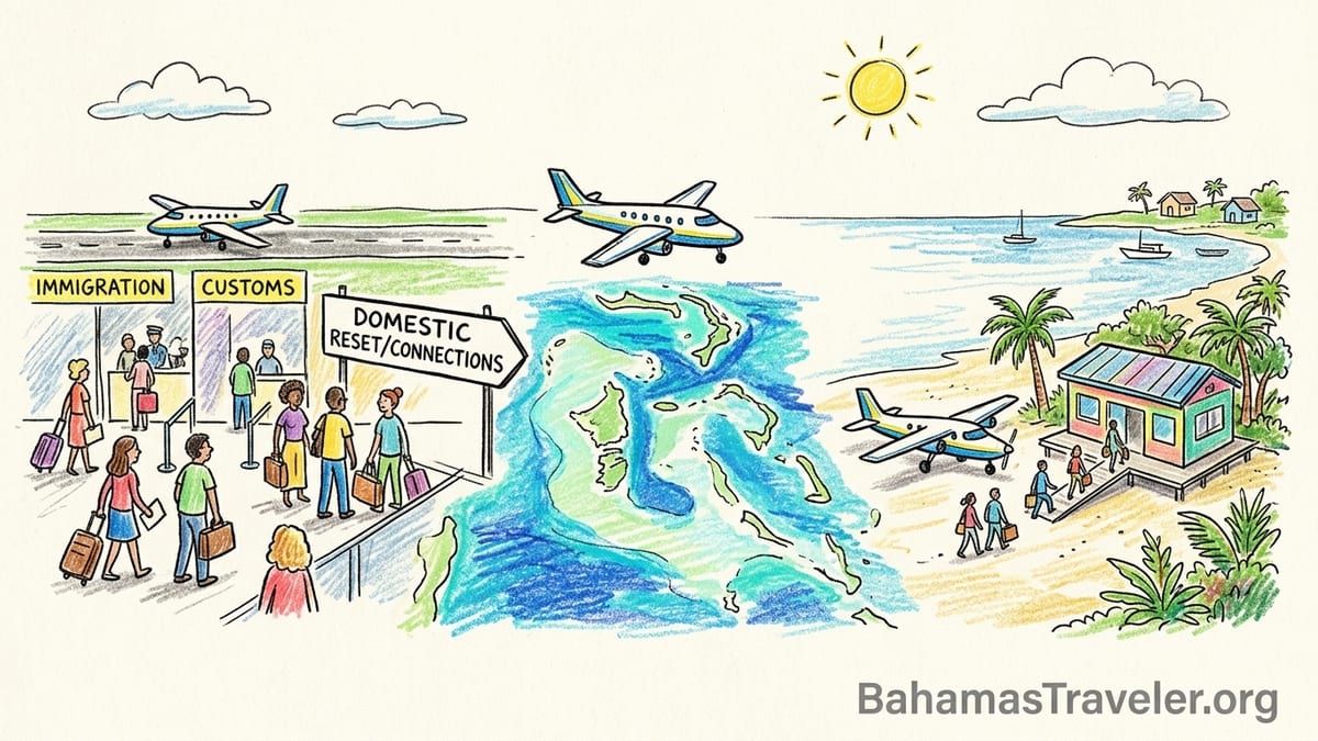 Passengers board a small regional plane at Nassau airport for a Bahamas Out Island flight.
