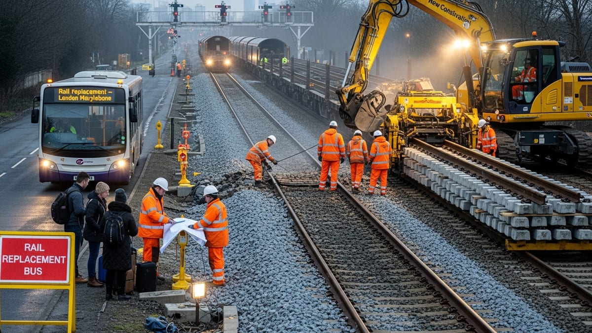 Chiltern Birmingham–London Line Shut for West Ruislip Track Works, Buses Replace Trains