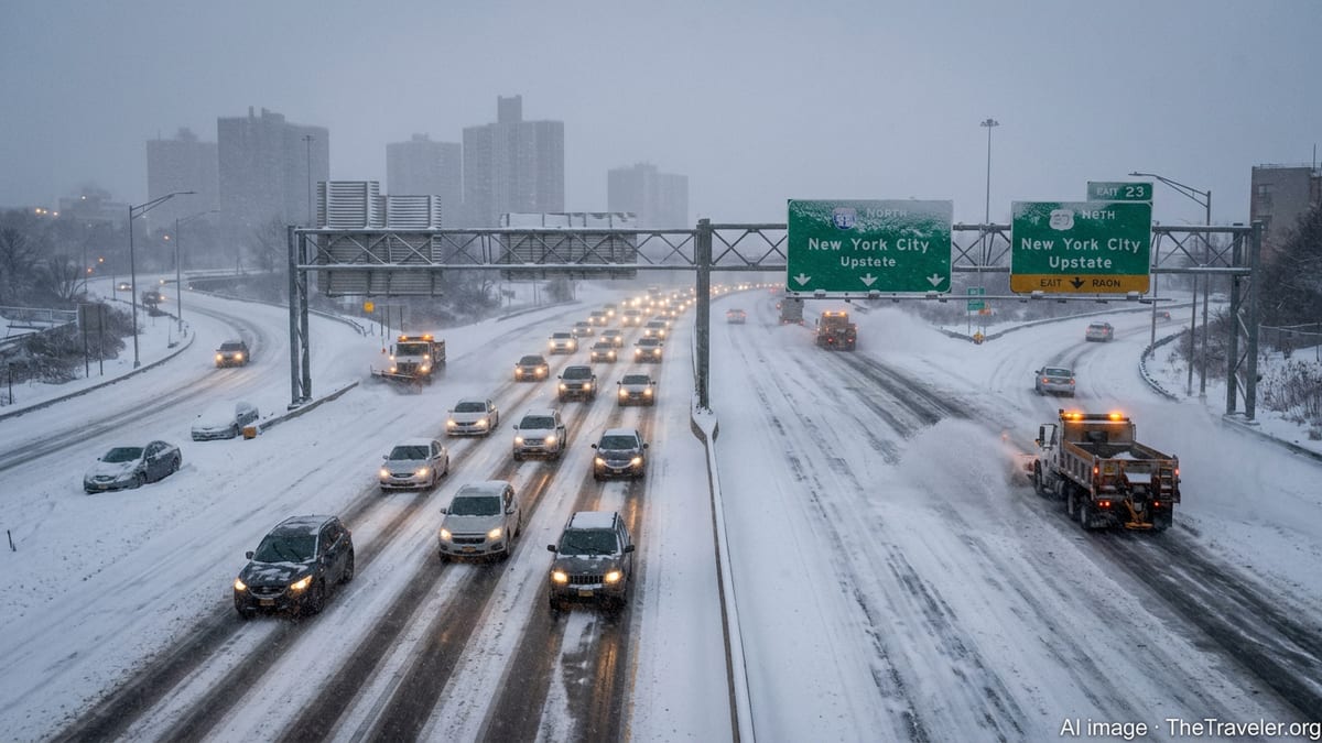 Blizzard Warning for Nine New York Counties as Travel Grinds Down