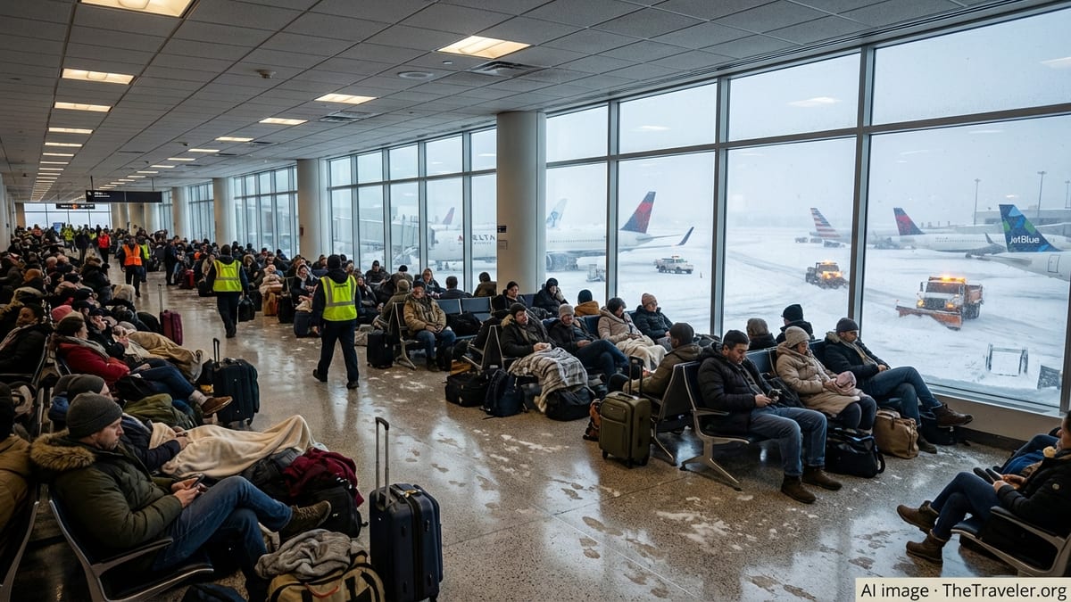 Blizzard Paralyzes New York and Boston, Grounds 8,000 Flights