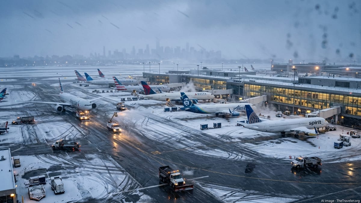 Nor’easter Forces 6,400 Flight Cancellations Across Major U.S. Carriers