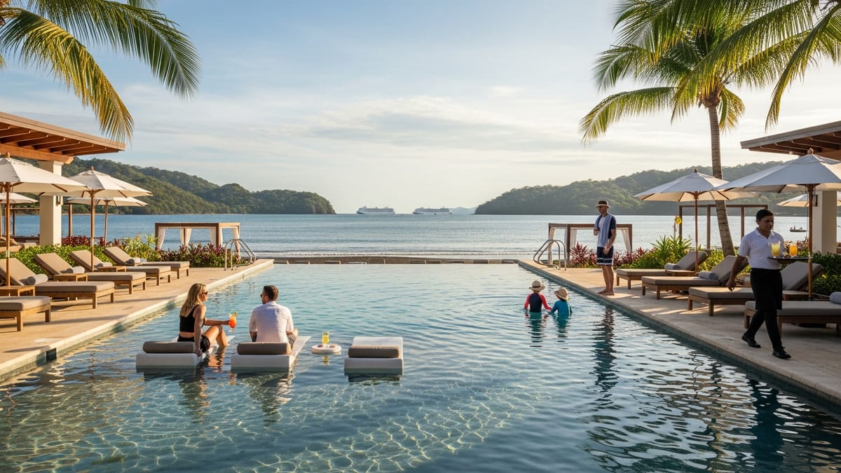 View of Pacifico Beach Club's infinity pool
