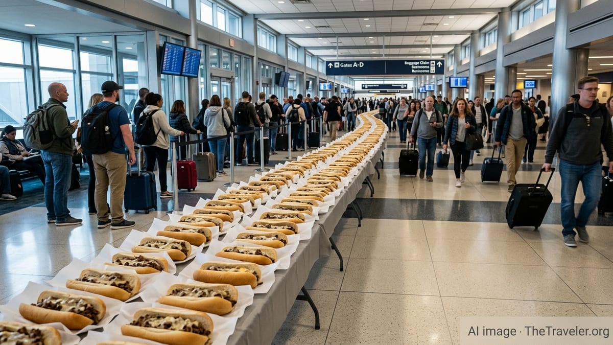 Philadelphia Airport Sets Record With Longest Line of Cheesesteaks