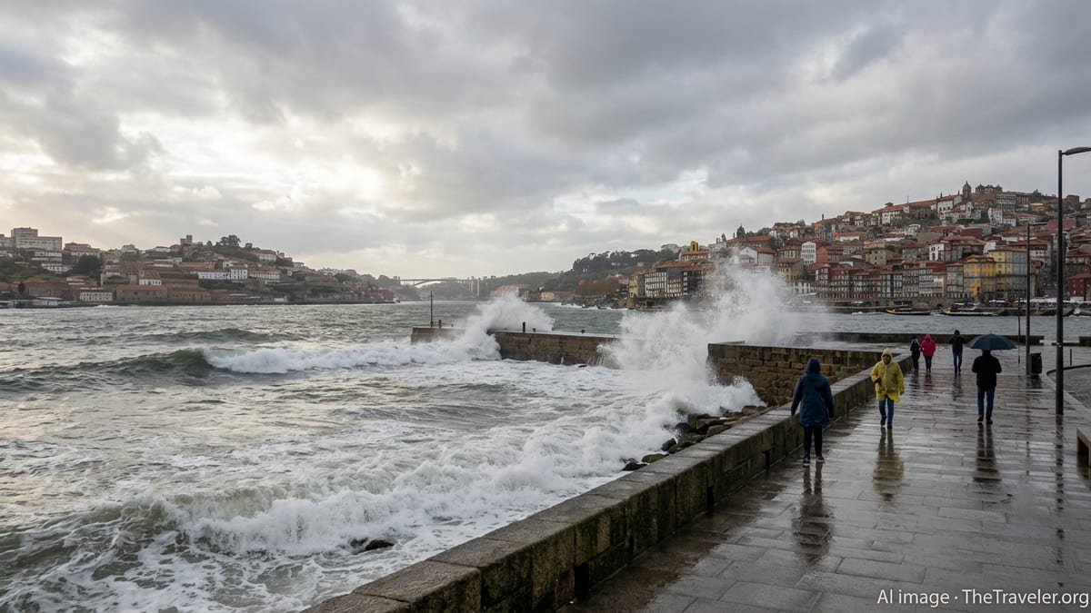 Portugal Weather Warning as Lisbon and Porto Face Rough Seas