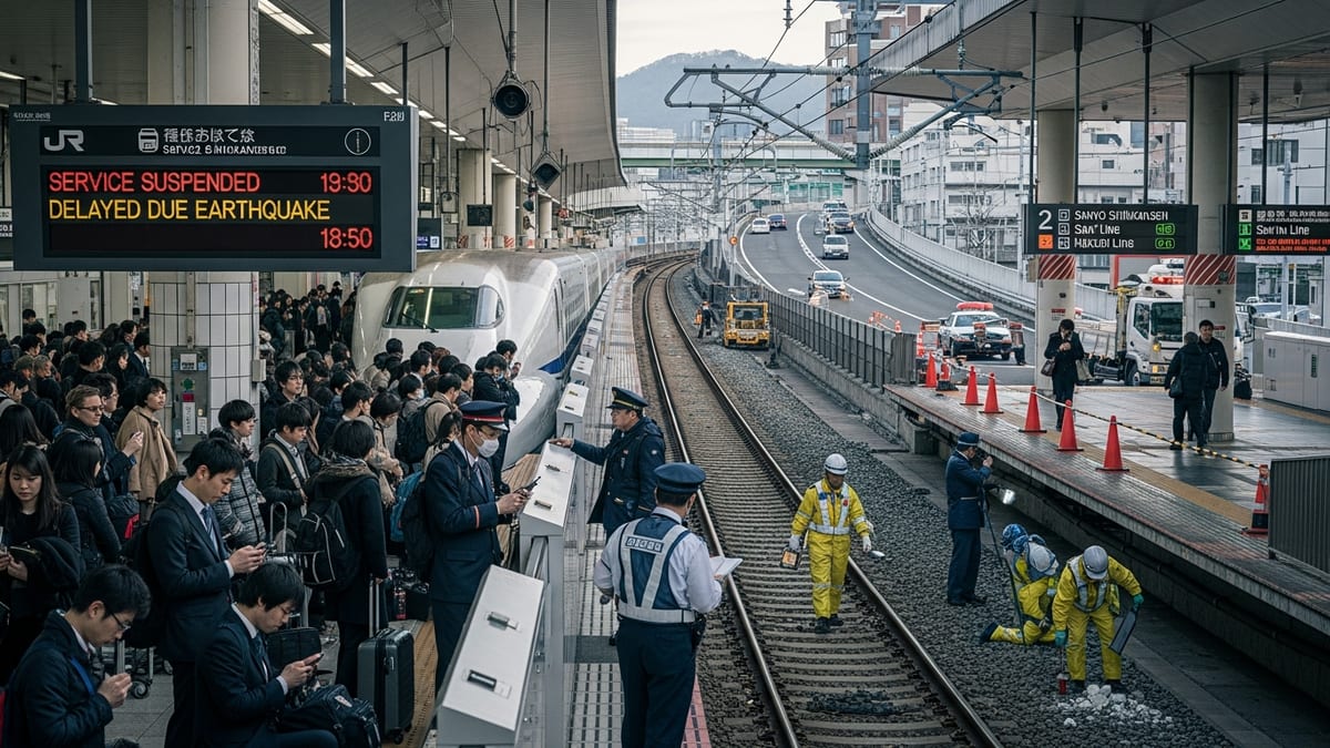 6.4 Quake in Western Japan Disrupts Shinkansen, Roads and Flights