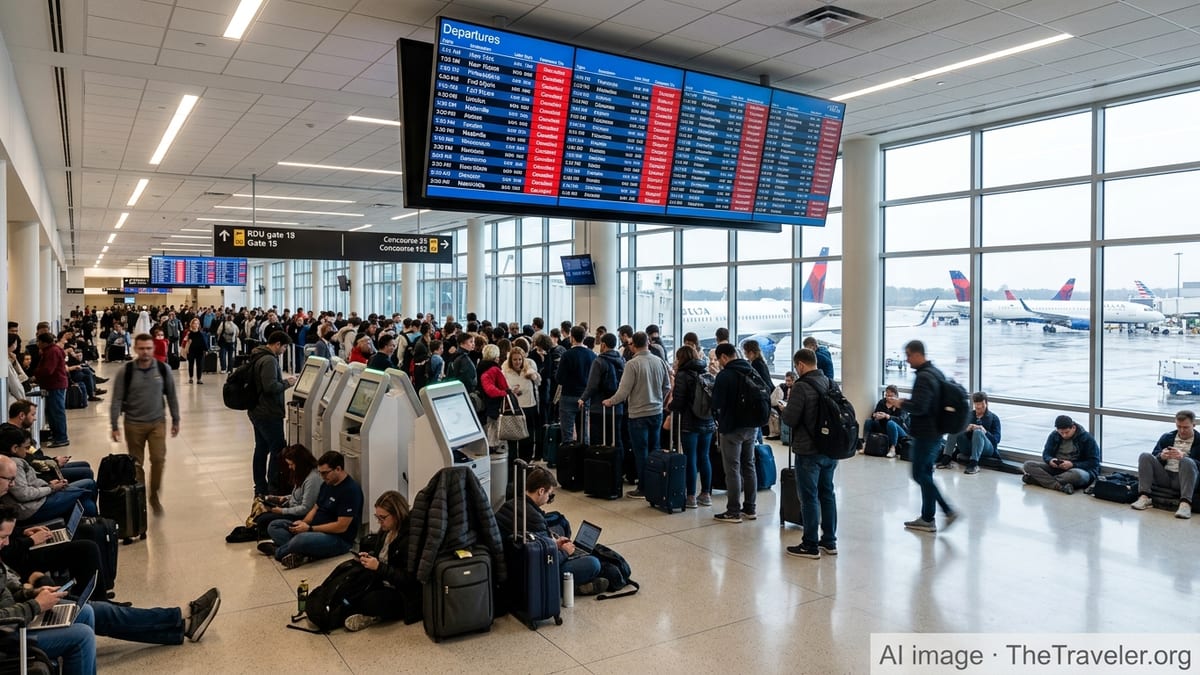 Flight Disruptions Snarl Travel at Raleigh-Durham Airport