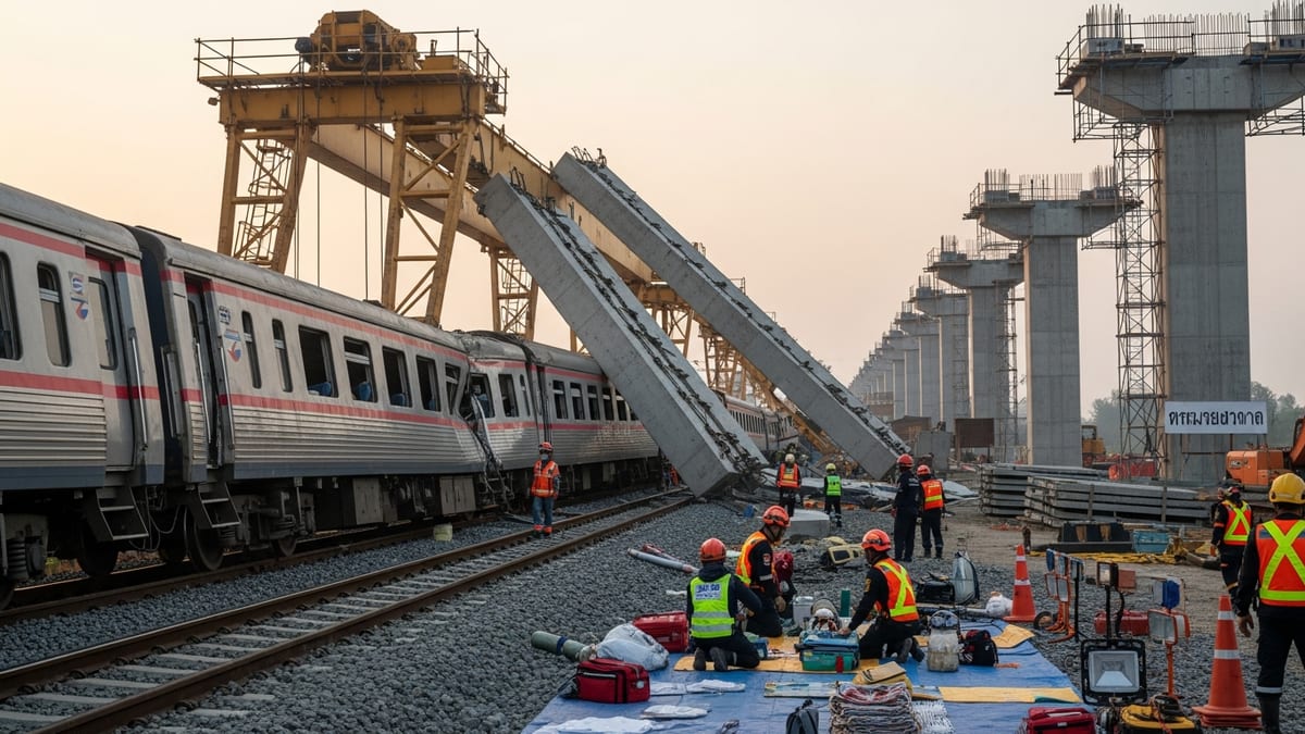 Deadly Crane Collapse on Thai Train Severely Disrupts Bangkok–Isan Rail Travel