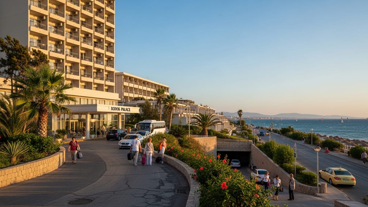 shot of Rodos Palace Hotel on Rhodes