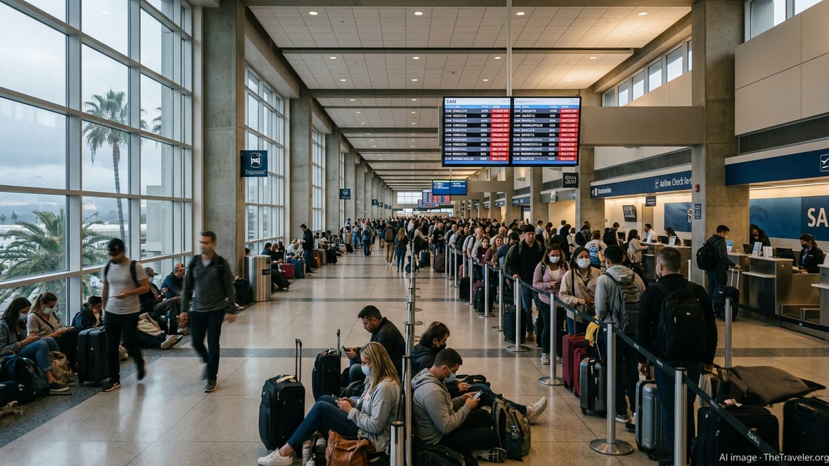 San Diego Airport Chaos as Midwest Storm Triggers Mass Cancellations