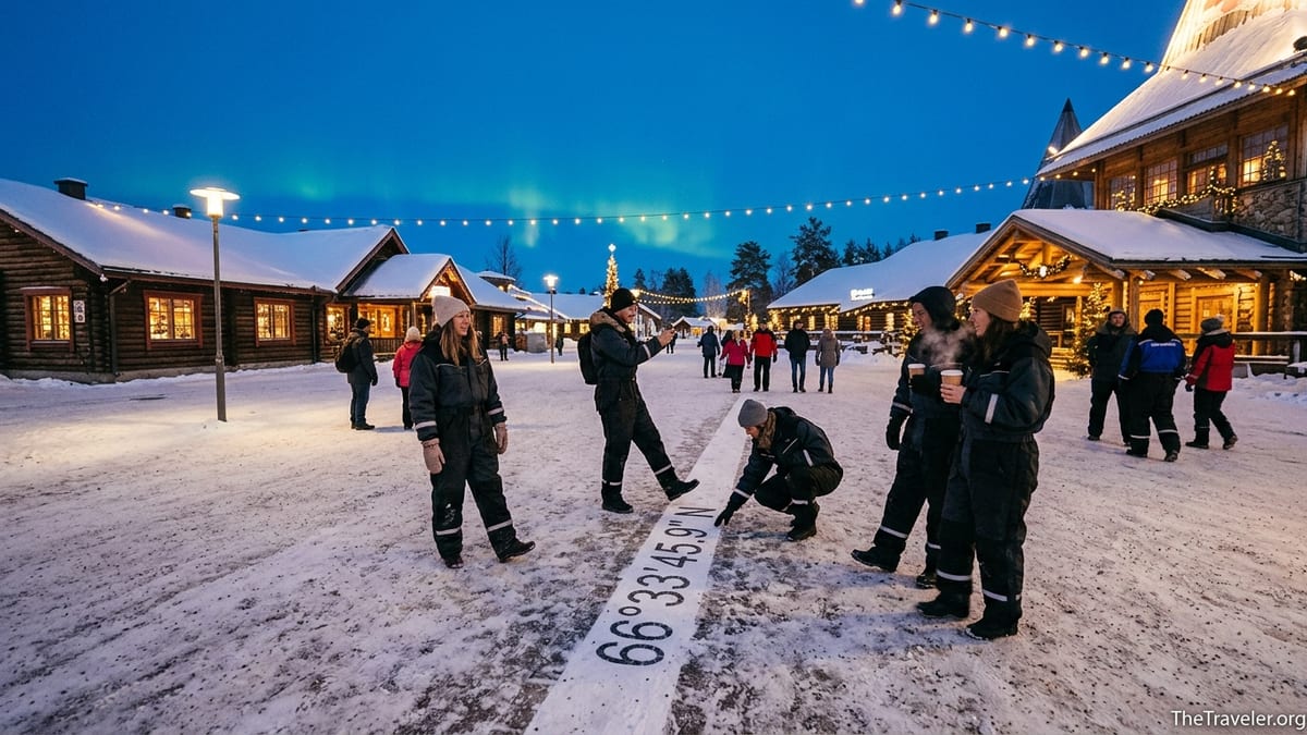Crossing Into Santa Claus Village on the Arctic Circle