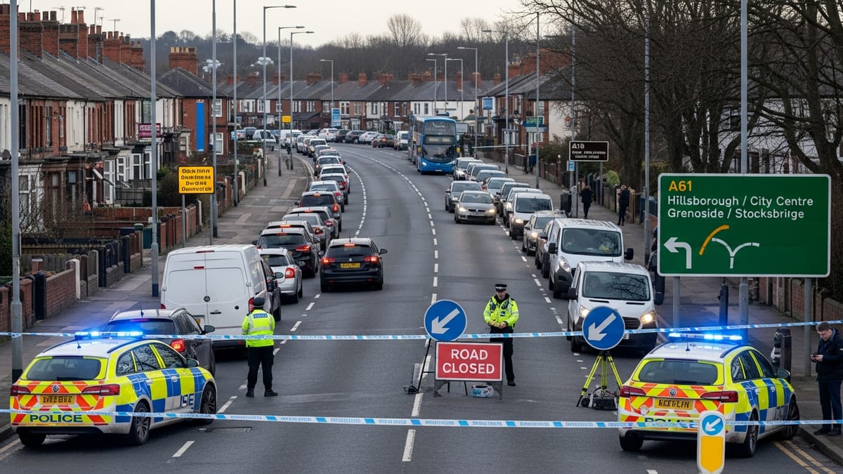 Serious Crash Closes Halifax Road A61, Causes Major Rush-Hour Disruption in Sheffield