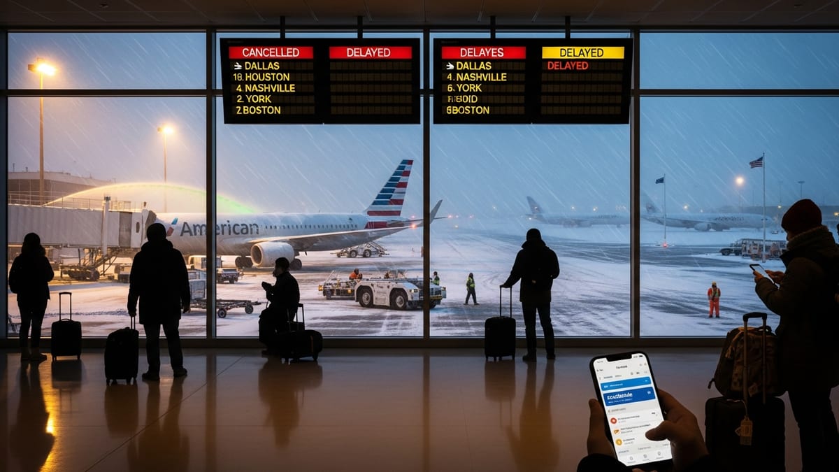 Winter Storm Fern Triggers Massive Travel Disruptions, American Airlines Issues Waivers