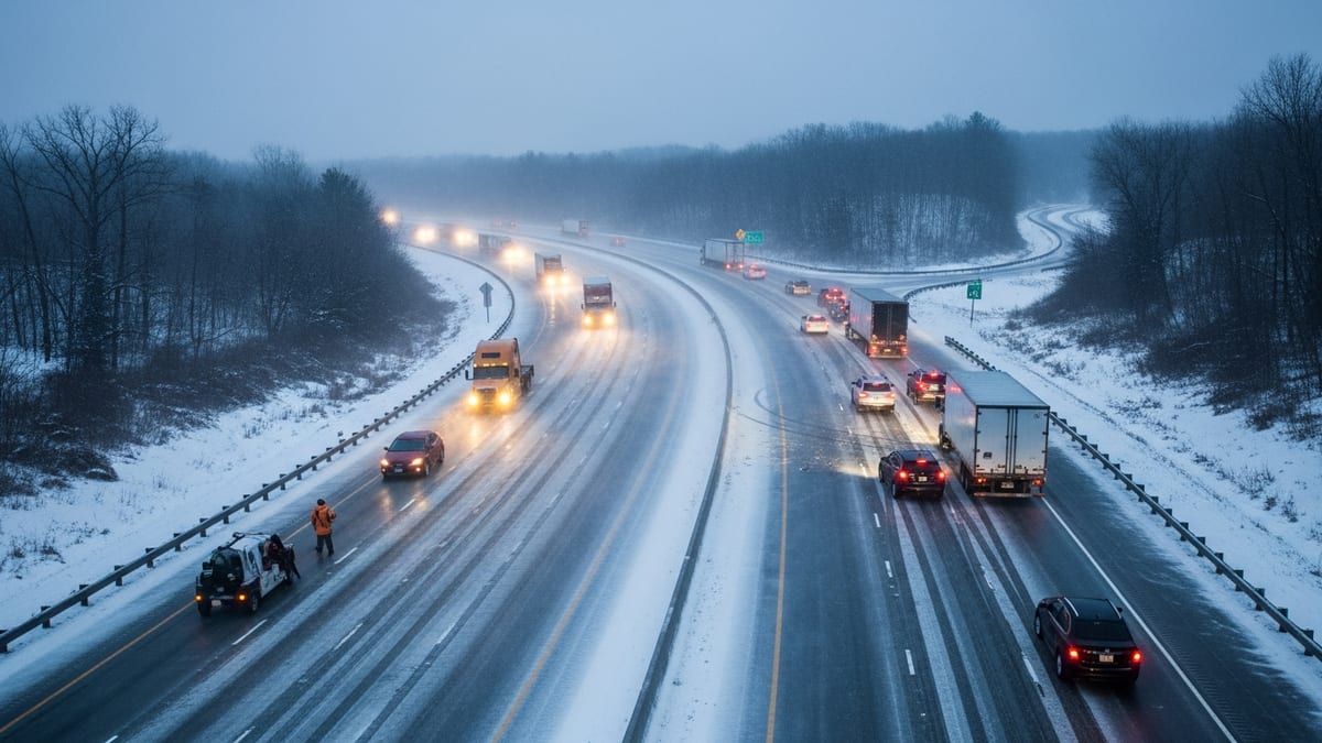 Sprawling Winter Storm Snarls Travel from Deep South to New England