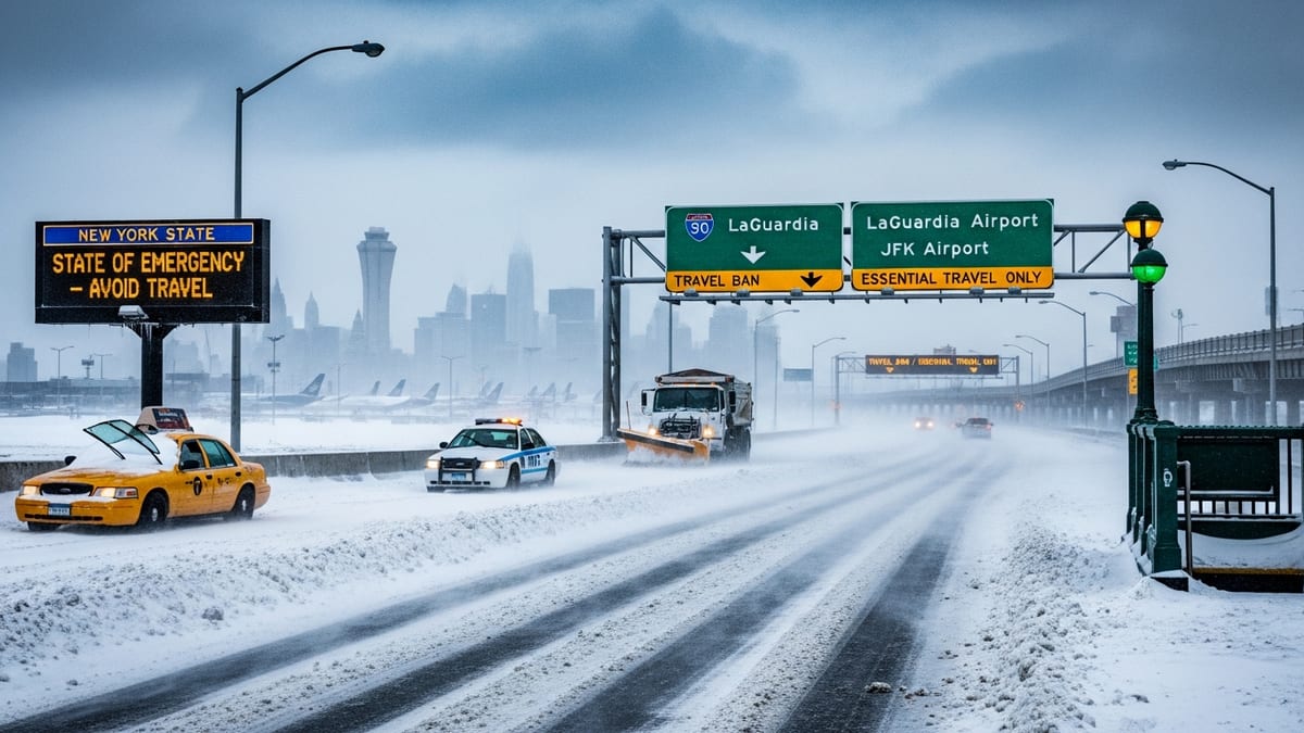 Winter Storm Fern Paralyzes New York Travel With Massive Snowfall and Flight Chaos