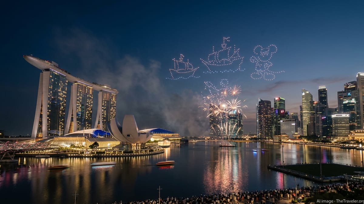 Dazzling Drone Spectacle Welcomes Disney Adventure to Singapore