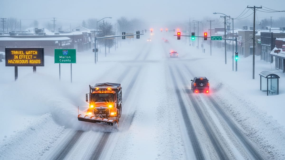 Marion County Issues Travel Watch as Dangerous Winter Storm Cripples Roads, Services