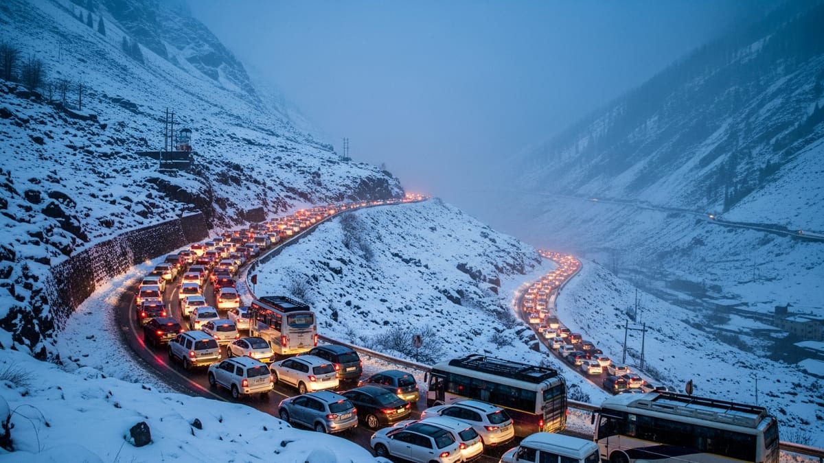 Heavy Snow Traps Thousands in Manali, Turning Winter Getaway into Survival Trek