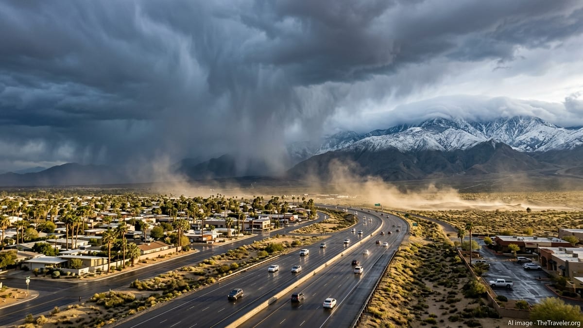 Southwest Storm Pattern Brings Rare Snow to Desert Gateways