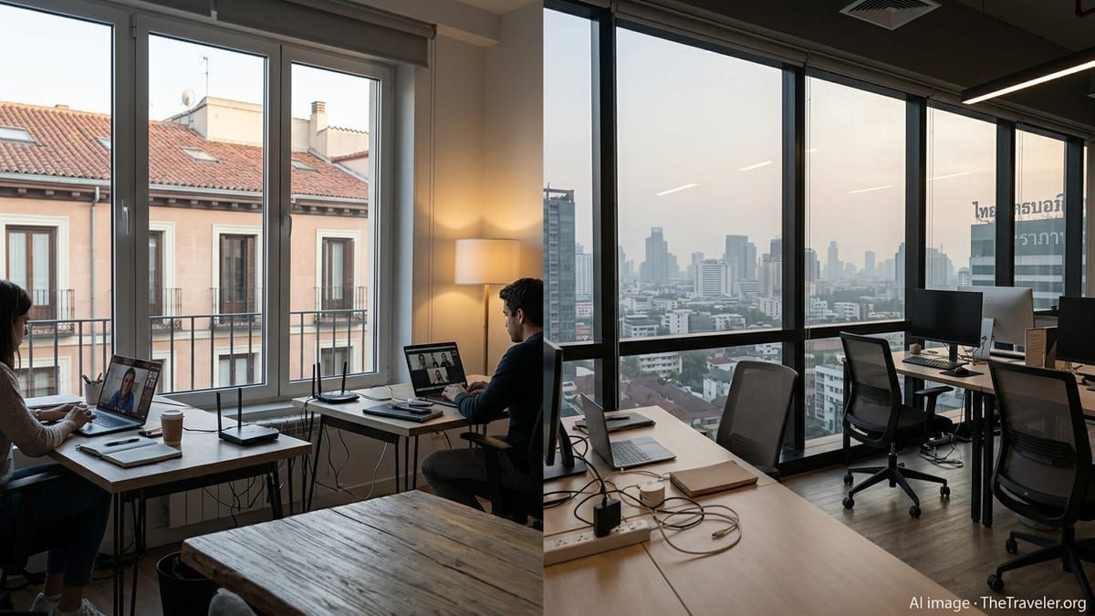 Spain vs Thailand for Remote Workers