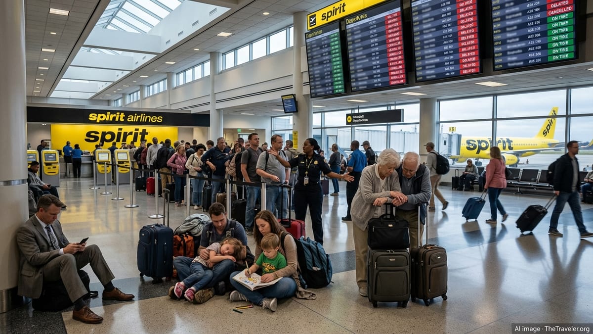 Spirit Airlines Disruptions Strand Travelers Across Major US Hubs
