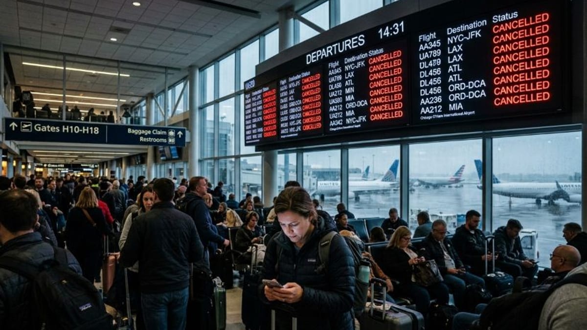 Storms Snarl Travel As High Winds Trigger 144 Cancellations