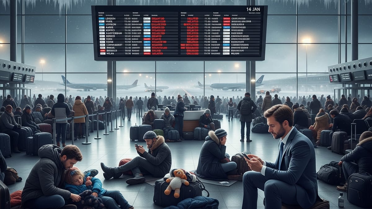 Over 2,100 Flights Disrupted as Winter Chaos Grips 14 European Countries