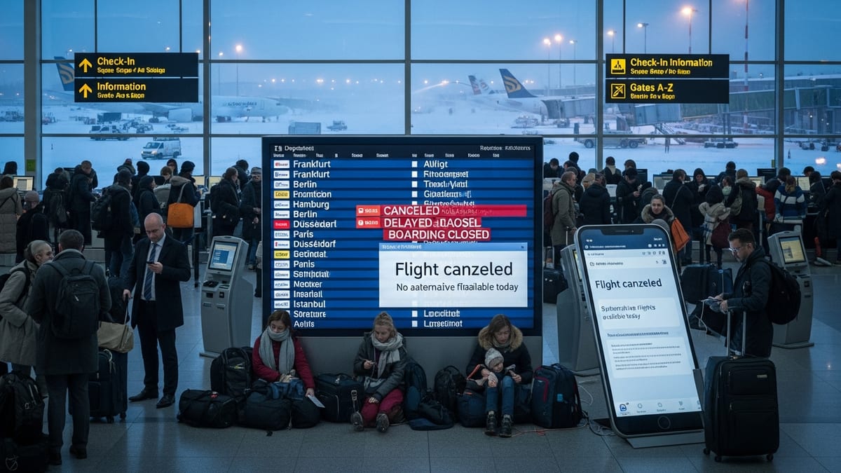 Winter Storm Chaos Grounds Hundreds of Flights at Major German Airports