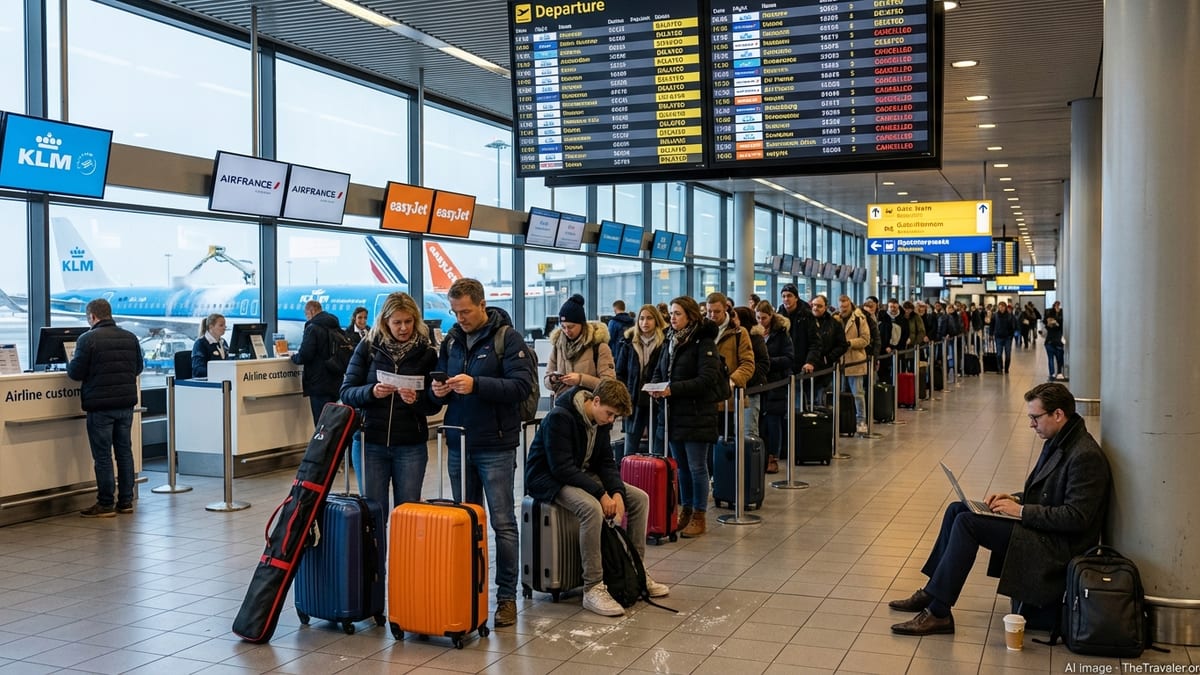 New Winter Disruption Snarls KLM, Air France, easyJet Flights Across European Hubs