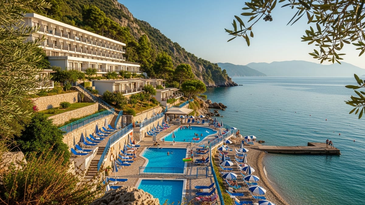 Sunshine Corfu Hotel & Spa, nestled on a lush green hillside