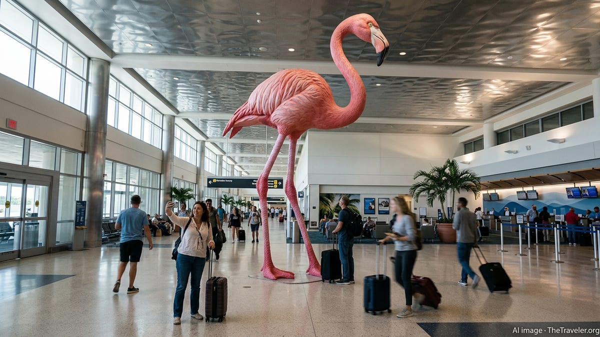 Why Tampa’s Phoebe the Flamingo Charms Airport Travelers