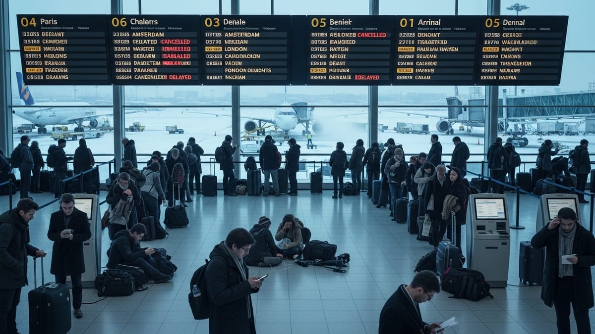 Winter Chaos Disrupts Flights at Paris and Nice as Air France, United Struggle