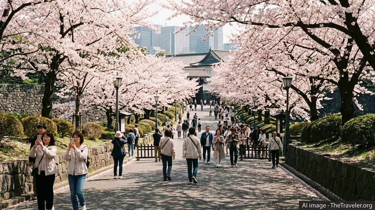 Tokyo Imperial Palace Cherry Street Triggers Global Rush