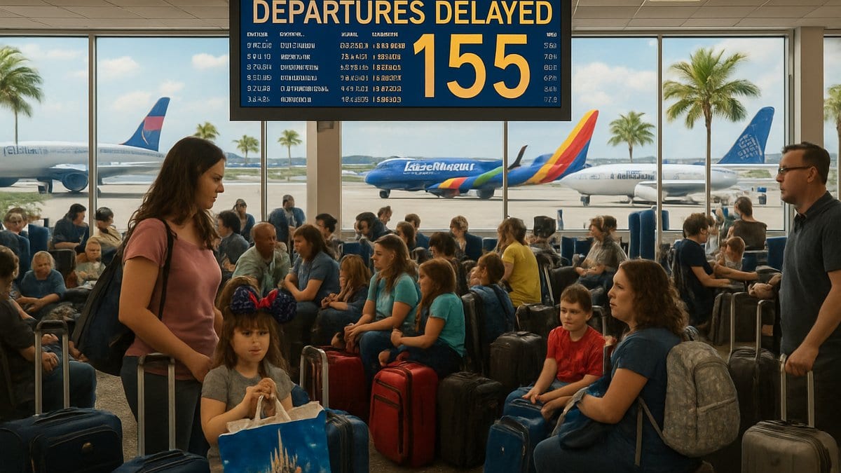 Travelers Stranded as 155 Flights Delayed at Orlando Airport