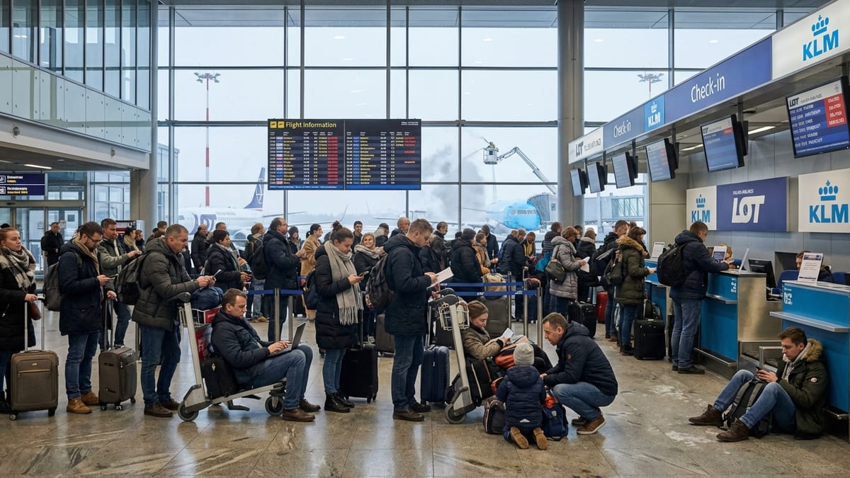 Ten Cancellations, 235 Delays as Winter Weather Snarls Flights at Polish Hubs