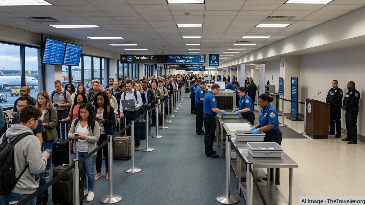 TSA Pay Lifeline Approved as Immigration Clash Roils Travel