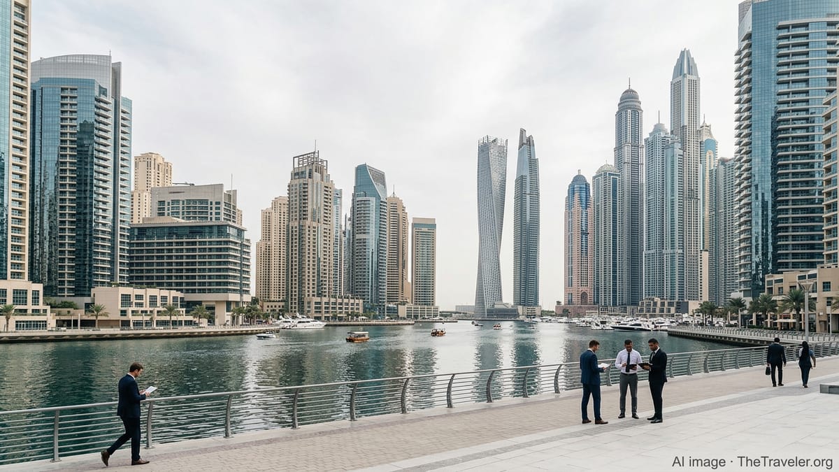 Dubai Marina residential skyline and promenade suggesting long-term residence and investment setting.